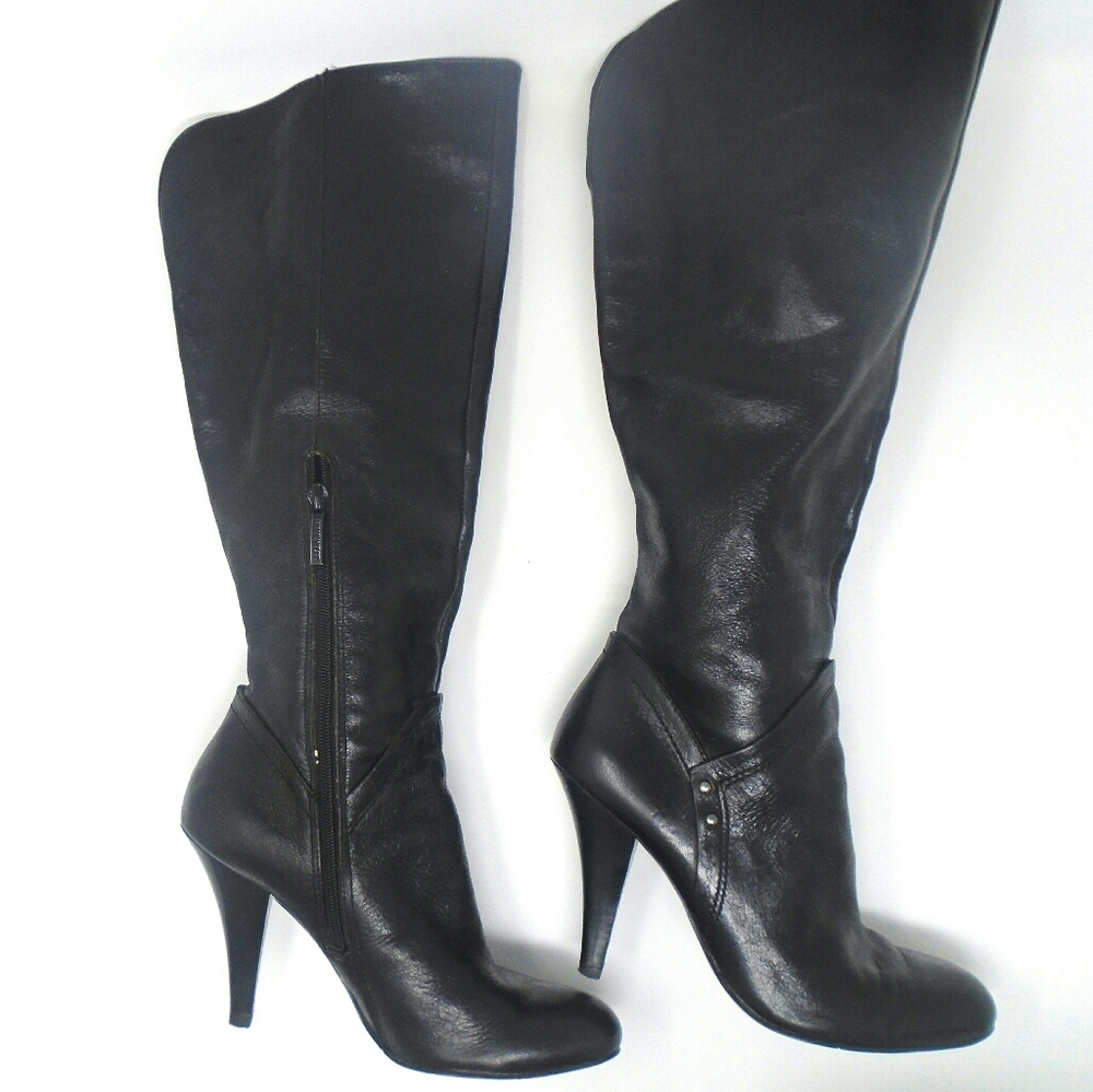 Nine West Black Leather Boots - Picture 1 of 7